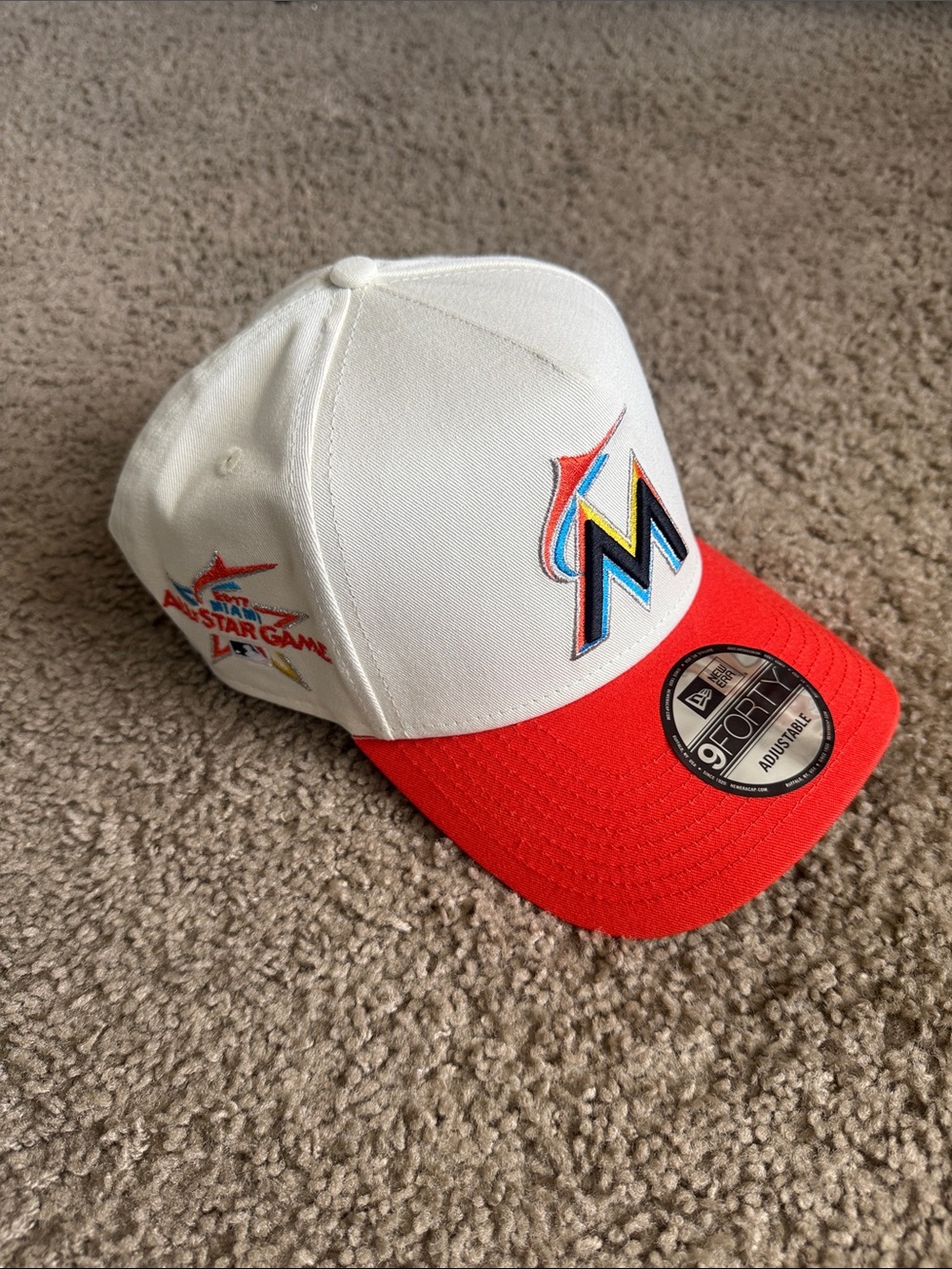New Era White & Orange Miami Marlins 9FORTY Adjustable Cap - 2017 All-Star Logo